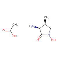 Chemical structure of (3S,4S)-3-amino-1-hydroxy-4-methylpyrrolidin-2-one; acetic acid - CSSB00132300967