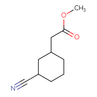 Chemical structure of methyl 2-(3-cyanocyclohexyl)acetate - CSSB00052511590