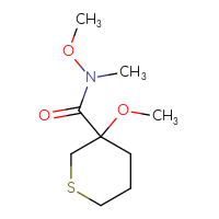 Chemical structure of N,3-dimethoxy-N-methylthiane-3-carboxamide - CSSB06644788588