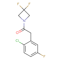 Chemical structure of 2-(2-chloro-5-fluorophenyl)-1-(3,3-difluoroazetidin-1-yl)ethan-1-one - CSSB02287466068