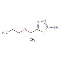Chemical structure of 5-(1-propoxyethyl)-1,3,4-thiadiazol-2-amine - CSSB00009887189