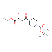 Chemical structure of tert-butyl 4-(4-ethoxy-3,4-dioxobutanoyl)piperidine-1-carboxylate - CSSB21224752470
