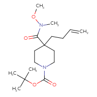 Chemical structure of tert-butyl 4-(but-3-en-1-yl)-4-[methoxy(methyl)carbamoyl]piperidine-1-carboxylate - CSSB07054131907