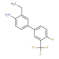 Chemical structure of 3-ethyl-4'-fluoro-3'-(trifluoromethyl)-[1,1'-biphenyl]-4-amine - CSSB00051435700