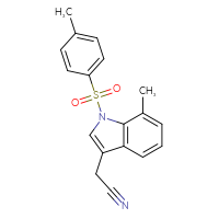 Chemical structure of 2-[7-methyl-1-(4-methylbenzenesulfonyl)-1H-indol-3-yl]acetonitrile - CSSB21332176878