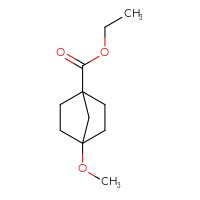 Chemical structure of ethyl 4-methoxybicyclo[2.2.1]heptane-1-carboxylate - CSSB01216643046