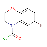 Chemical structure of 6-bromo-3,4-dihydro-2H-1,4-benzoxazine-4-carbonyl chloride - CSSB14990427097