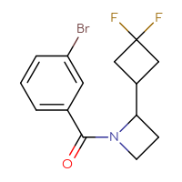 Chemical structure of 1-(3-bromobenzoyl)-2-(3,3-difluorocyclobutyl)azetidine - CSSB01974711951