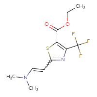 Chemical structure of ethyl 2-[2-(dimethylamino)ethenyl]-4-(trifluoromethyl)-1,3-thiazole-5-carboxylate - CSSB02125604234