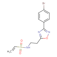 Chemical structure of N-{2-[3-(4-bromophenyl)-1,2,4-oxadiazol-5-yl]ethyl}ethene-1-sulfonamide - CSSB21332166559