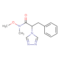 Chemical structure of N-methoxy-N-methyl-3-phenyl-2-(4H-1,2,4-triazol-4-yl)propanamide - CSSB15072410339
