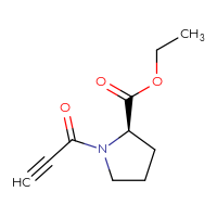 Chemical structure of ethyl (2R)-1-(prop-2-ynoyl)pyrrolidine-2-carboxylate - CSSB00156065168