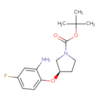 Chemical structure of tert-butyl (3R)-3-(2-amino-4-fluorophenoxy)pyrrolidine-1-carboxylate - CSSB00040693941