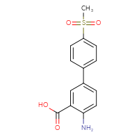 Chemical structure of 4-amino-4'-methanesulfonyl-[1,1'-biphenyl]-3-carboxylic acid - CSSB00992341417