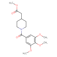 Chemical structure of methyl 2-[1-(3,4,5-trimethoxybenzoyl)piperidin-4-yl]acetate - CSSB00020597429
