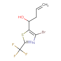 Chemical structure of 1-[4-bromo-2-(trifluoromethyl)-1,3-thiazol-5-yl]but-3-en-1-ol - CSSB21246431292