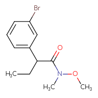 Chemical structure of 2-(3-bromophenyl)-N-methoxy-N-methylbutanamide - CSSB15027630986