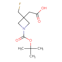 Chemical structure of 2-{1-[(tert-butoxy)carbonyl]-3-(fluoromethyl)azetidin-3-yl}acetic acid - CSSB20613124700