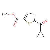 Chemical structure of methyl 5-cyclopropanecarbonylthiophene-2-carboxylate - CSSB00053425545