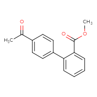 Chemical structure of methyl 4'-acetyl-[1,1'-biphenyl]-2-carboxylate - CSSB06582108381