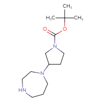 Chemical structure of tert-butyl 3-(1,4-diazepan-1-yl)pyrrolidine-1-carboxylate - CSSB00037746602