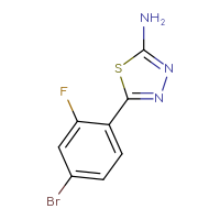 Chemical structure of 5-(4-bromo-2-fluorophenyl)-1,3,4-thiadiazol-2-amine - CSSB00000753696