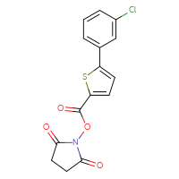 Chemical structure of 2,5-dioxopyrrolidin-1-yl 5-(3-chlorophenyl)thiophene-2-carboxylate - CSSB20269602515