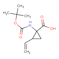 Chemical structure of 1-{[(tert-butoxy)carbonyl]amino}-2-ethenylcyclopropane-1-carboxylic acid - CSSB00010180980