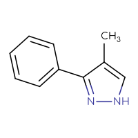 Chemical structure of 4-methyl-3-phenyl-1H-pyrazole - CSSB00000030372
