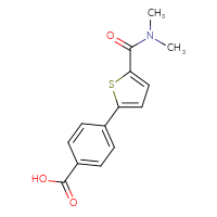 Chemical structure of 4-[5-(dimethylcarbamoyl)thiophen-2-yl]benzoic acid - CSSB03592464520