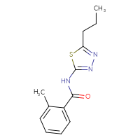 Chemical structure of 2-methyl-N-(5-propyl-1,3,4-thiadiazol-2-yl)benzamide - CSSB00048249235