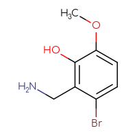 Chemical structure of 2-(aminomethyl)-3-bromo-6-methoxyphenol - CSSB00010186587