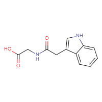 Chemical structure of 2-[2-(1H-indol-3-yl)acetamido]acetic acid - CSSB00000284984