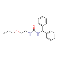 Chemical structure of 1-(diphenylmethyl)-3-(2-propoxyethyl)urea - CSSB15698631199