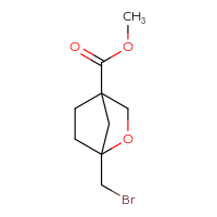 Chemical structure of methyl 1-(bromomethyl)-2-oxabicyclo[2.2.1]heptane-4-carboxylate - CSSB21246259942