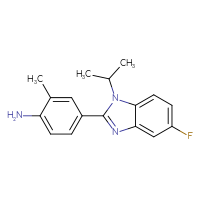 Chemical structure of 4-[5-fluoro-1-(propan-2-yl)-1H-1,3-benzodiazol-2-yl]-2-methylaniline - CSSB00000759455