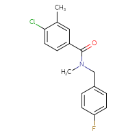 Chemical structure of 4-chloro-N-[(4-fluorophenyl)methyl]-N,3-dimethylbenzamide - CSSB02035226407