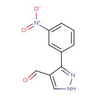 Chemical structure of 3-(3-nitrophenyl)-1H-pyrazole-4-carbaldehyde - CSSB00011247594