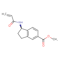 Chemical structure of methyl (1R)-1-(prop-2-enamido)-2,3-dihydro-1H-indene-5-carboxylate - CSSB21332082554