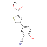 Chemical structure of methyl 4-(3-cyano-4-hydroxyphenyl)thiophene-2-carboxylate - CSSB00150708106