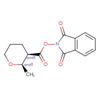 Chemical structure of rac-1,3-dioxo-2,3-dihydro-1H-isoindol-2-yl (2R,3R)-2-methyloxane-3-carboxylate - CSSB20620687298