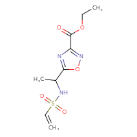 Chemical structure of ethyl 5-(1-ethenesulfonamidoethyl)-1,2,4-oxadiazole-3-carboxylate - CSSB21332051353