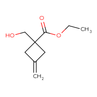 Chemical structure of ethyl 1-(hydroxymethyl)-3-methylidenecyclobutane-1-carboxylate - CSSB02495510754