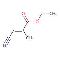 Chemical structure of ethyl (2E)-3-cyano-2-methylprop-2-enoate - CSSB00041836336