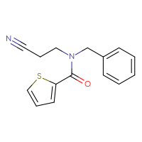 Chemical structure of N-benzyl-N-(2-cyanoethyl)thiophene-2-carboxamide - CSSB00010261601
