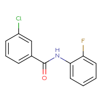 Chemical structure of 3-chloro-N-(2-fluorophenyl)benzamide - CSSB00027766673