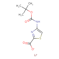 Chemical structure of lithium(1+) 4-{[(tert-butoxy)carbonyl]amino}-1,3-thiazole-2-carboxylate - CSSB21043308313