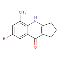 Chemical structure of 7-bromo-5-methyl-1H,2H,3H,4H,9H-cyclopenta[b]quinolin-9-one - CSSB00000699238