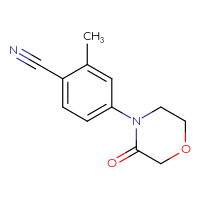 Chemical structure of 2-methyl-4-(3-oxomorpholin-4-yl)benzonitrile - CSSB00020651314
