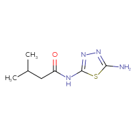 Chemical structure of N-(5-amino-1,3,4-thiadiazol-2-yl)-3-methylbutanamide - CSSB00012590763